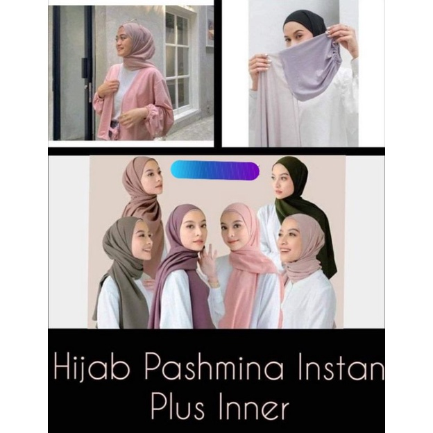 PASHMINA INSTAN PLUS INNER/HIJAB PASHMINA INNER 2IN1/PASHMINA INSTAN CERUTY BABYDOLL