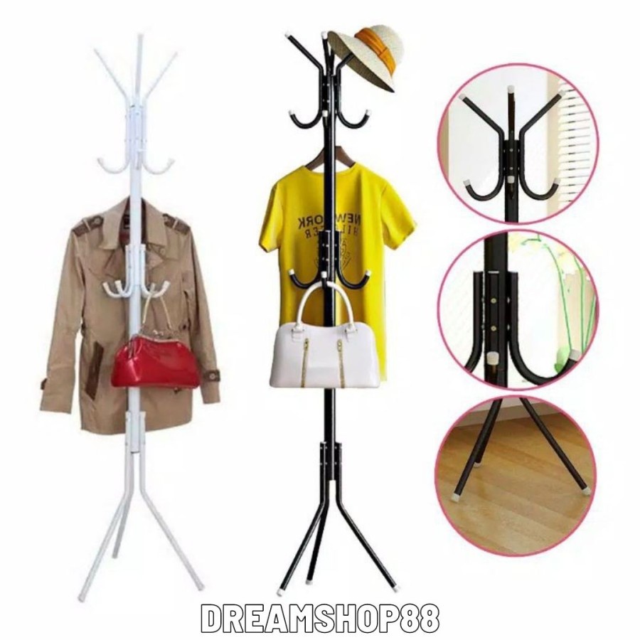 Gantungan Tas Berdiri Minimalis / Gantungan Baju Stand Hanger / Gantungan Tas Berdiri Aesthetic / St
