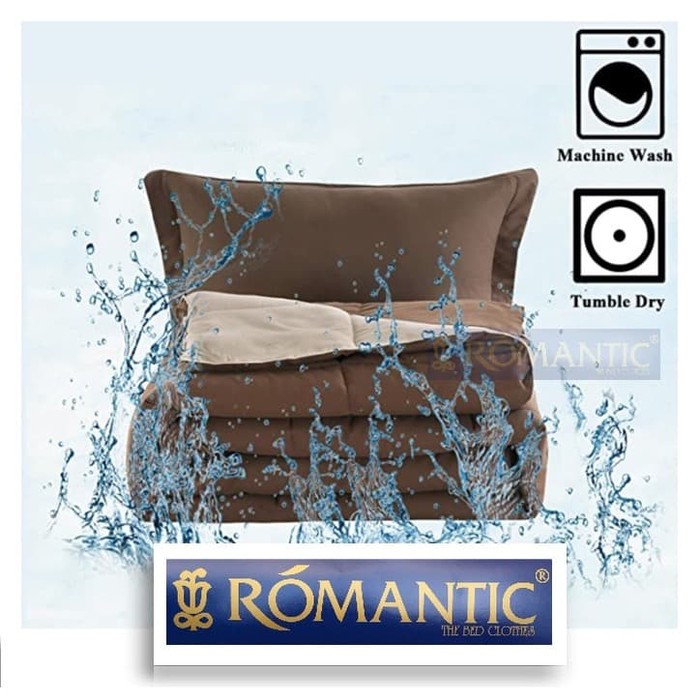 Two Tone Bedcover set Coklat muda x tua by ROMANTIC katun jepang adem halus custom 180x200 murah