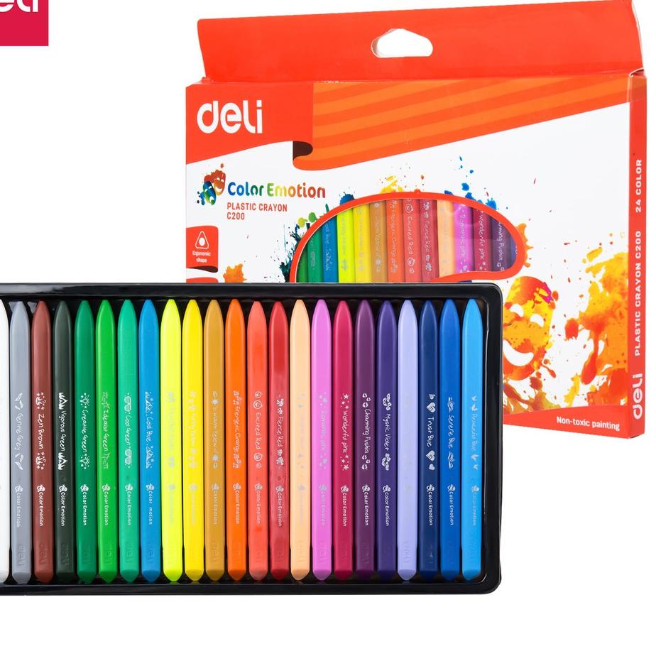 

[PRODUK ZPJMB] Deli Krayon Plastik 12/18/24 Warna Cerah Bentuk segitiga ergonomis tidak beracun EC20000 8NH