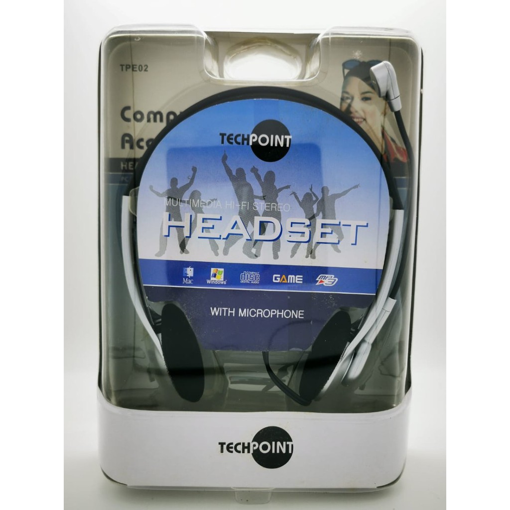 HEADSET / HEADPHONE Stereo PC + MIC Murah Techpoint TPE02