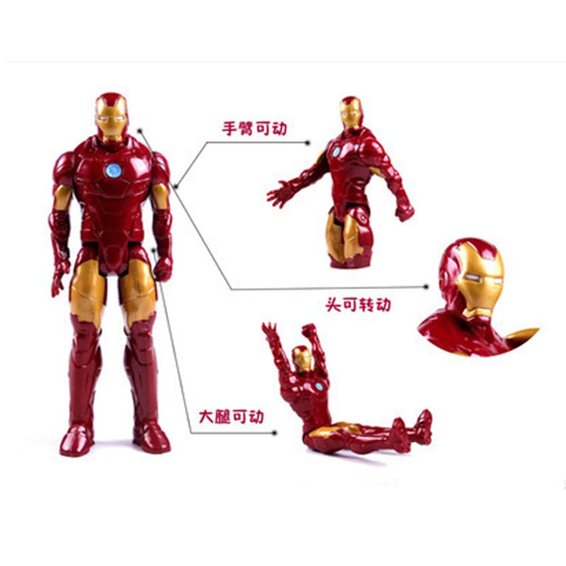 Mainan Action Figure Marvel Avengers Iron Man Hulk Black Panther Wolverine Bahan PVC Ukuran 12 30cm Dengan Kotak