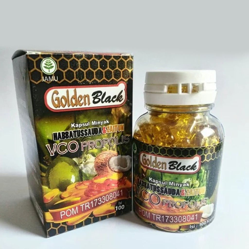 Habbatusauda 4 in 1 plus vco propolis Golden Black pernafasan dan immune si 70 kapsul