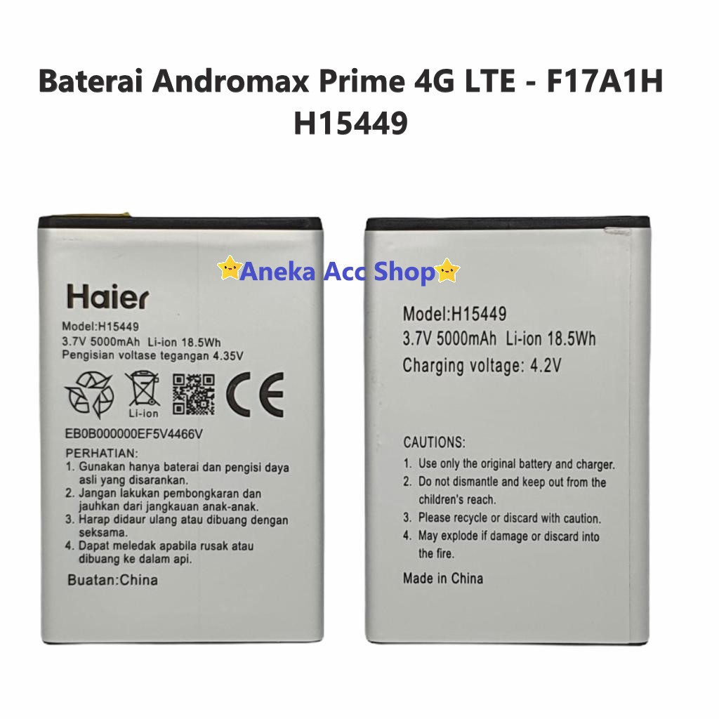 Baterai Battery Original Smartfren Andromax Prime 4G LTE F17A1H H15449 Batre