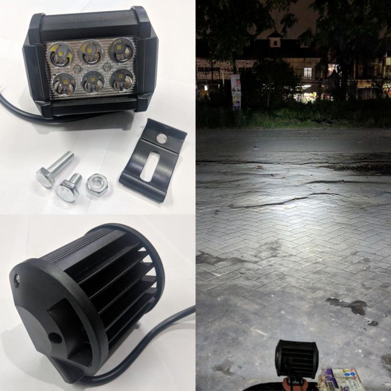 LAMPU TEMBAK SOROT kotak LED /CWl 6 MATA 18W