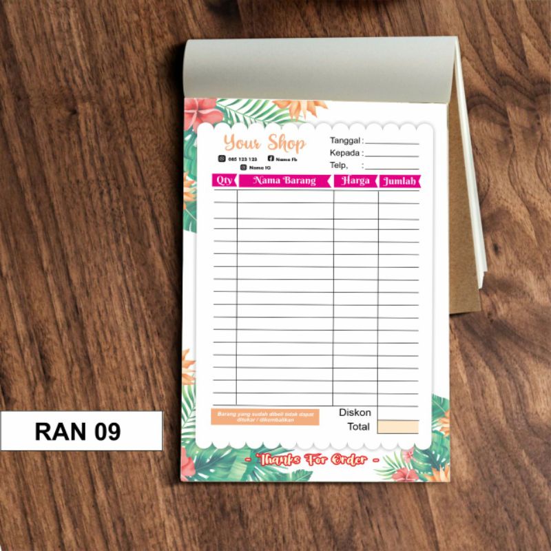 

NOTA OLSHOP, LAUNDRY, FAKTUR SURAT JALAN