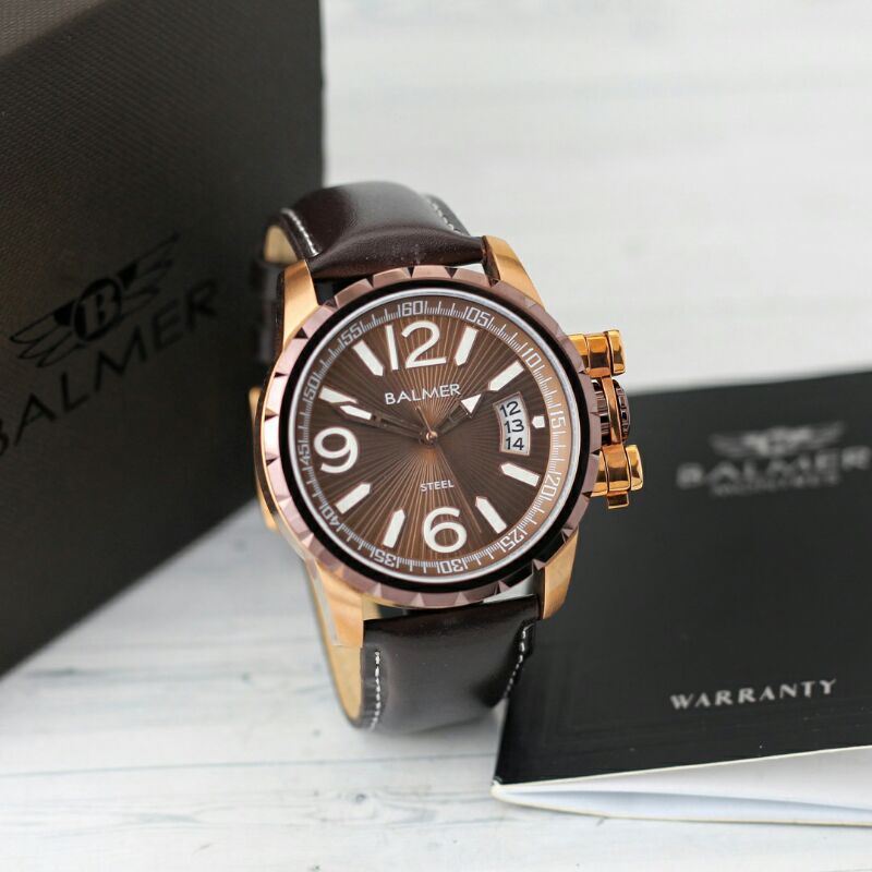 Jam tangan Balmer 7956 Tali kulit Original Pria
