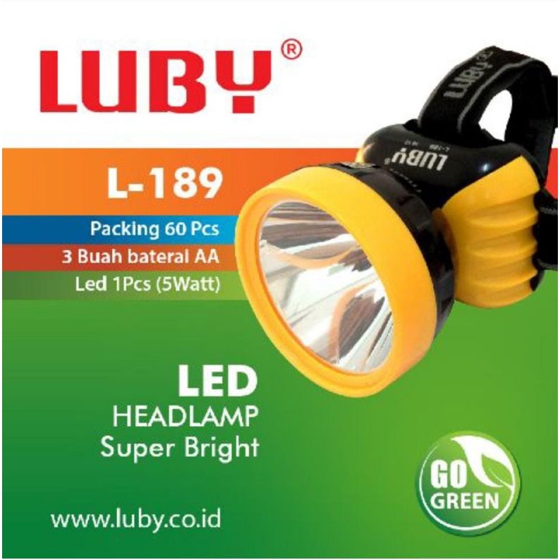 Senter Kepala Baterai Luby L 189 (5W)