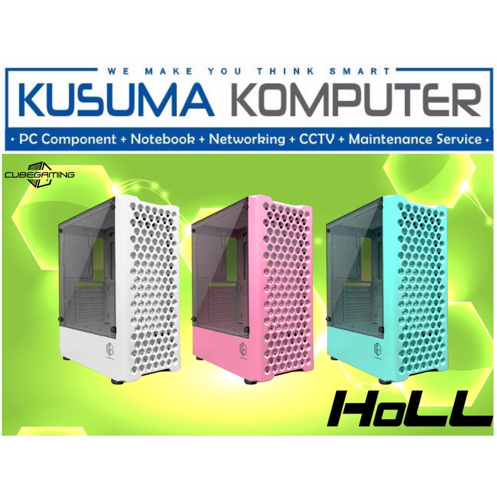 Cube Gaming Holl Pink Tempered Glass Casing PC