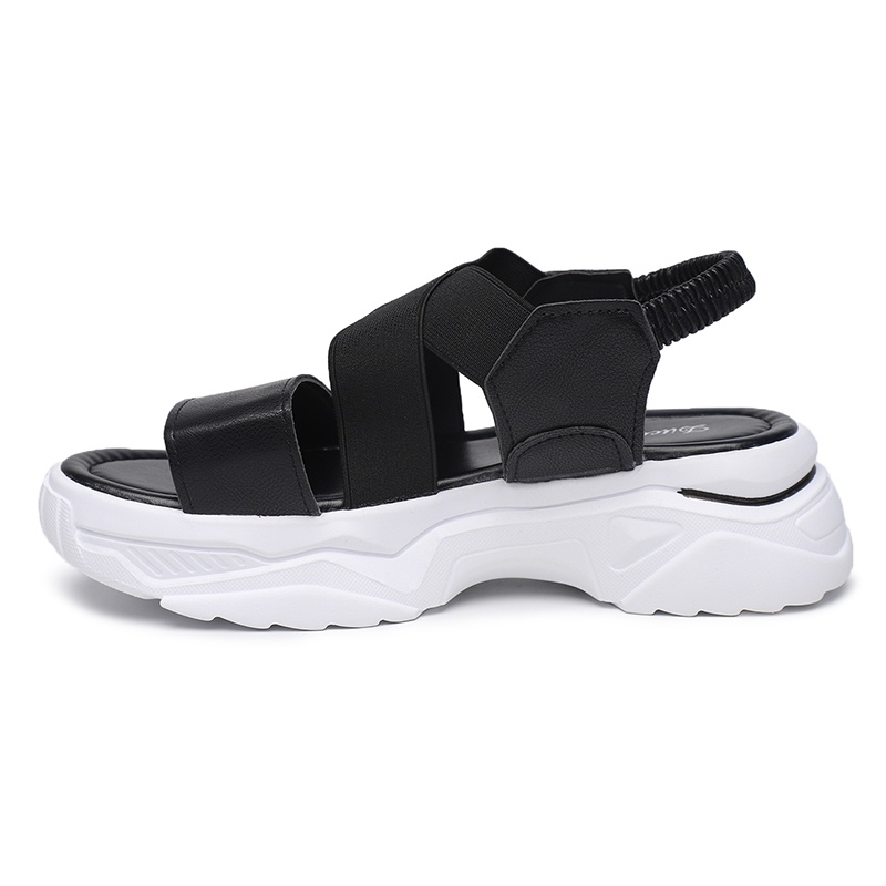 [GROSIR][COD] SEVEN_DAY SANDAL WANITA SANDAL GUNUNG KOREA IMPORT CASUAL SHOES HITAM SVN-206