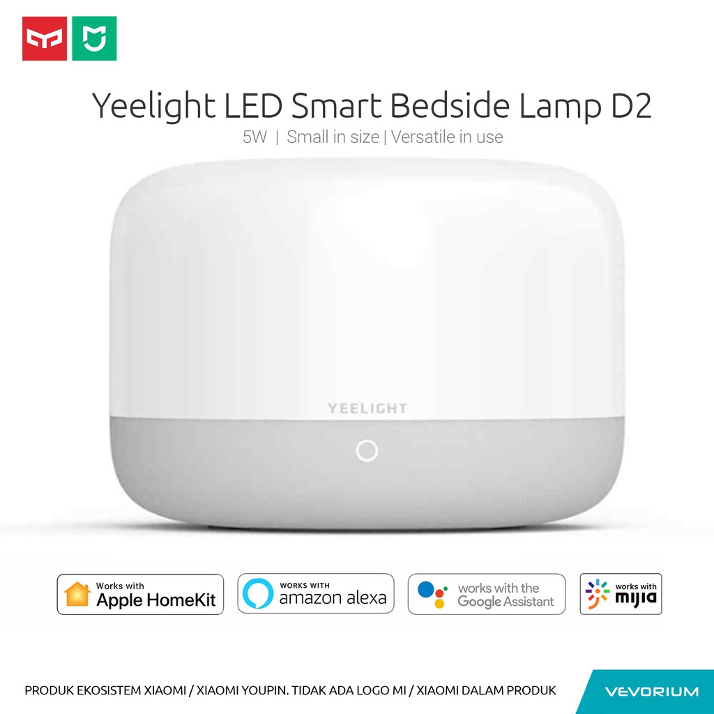 Yeelight RGBW LED Smart Bedside Lamp D2 WIFI RGB Lampu Meja Tidur Anak Kerja Gaming Dewasa Bayi Baca