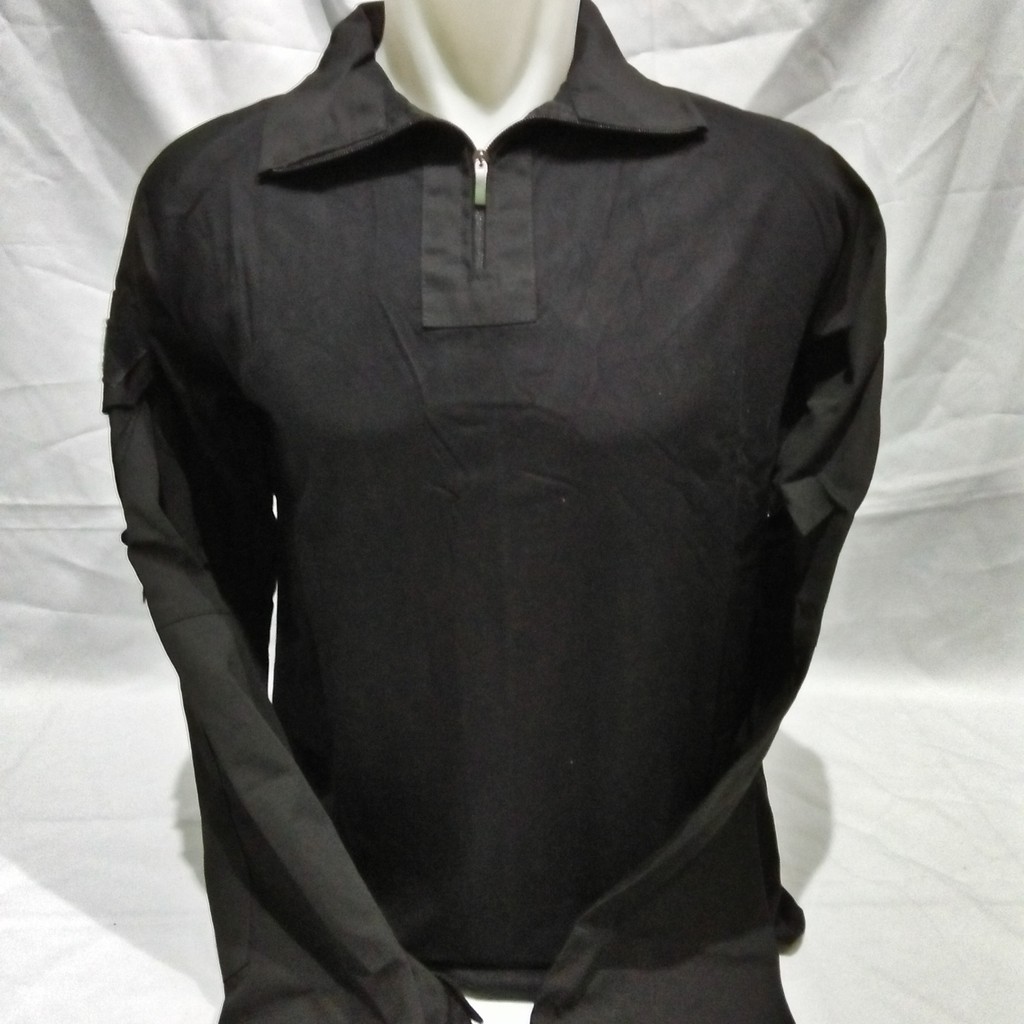 Combat Shirt/Kaos BDU Hitam/Taktikal Shirt Lengan Panjang