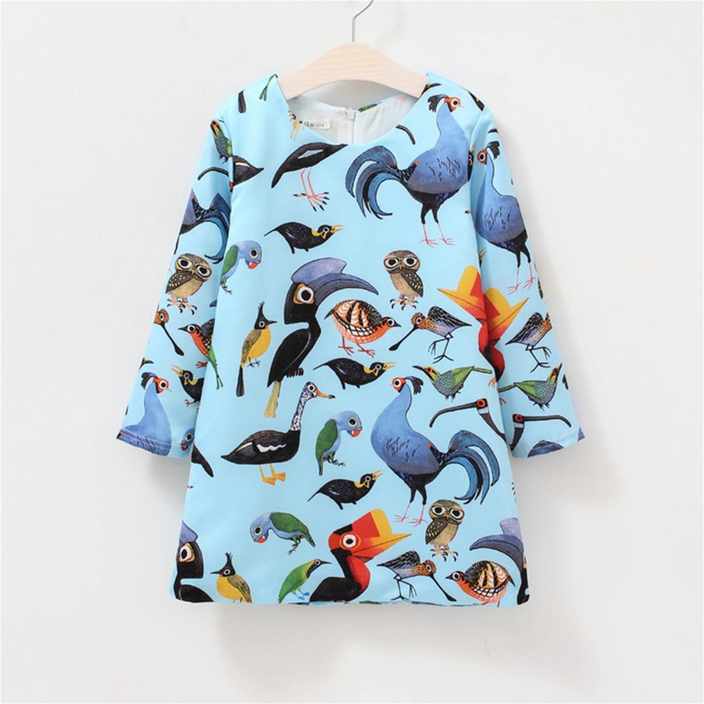 Bayar Di Tempat Gaun Lengan Panjang Dengan Bahan Katun Dan Gambar