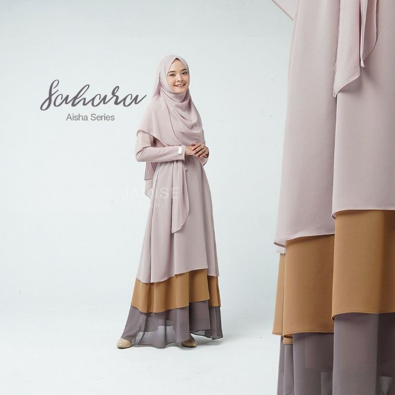 Set Gamis+Khimar Syari | Aisha Series - Sahara | Jamise Syari