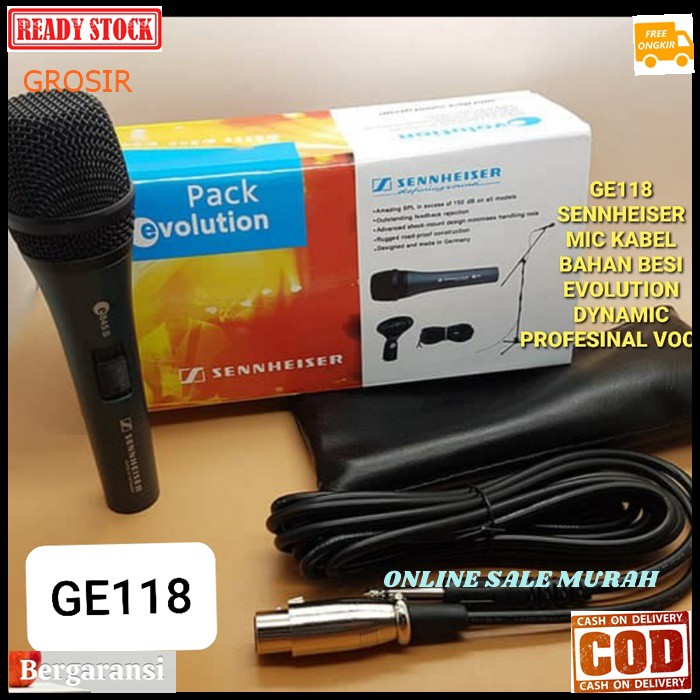 G118 Sennheiser mic kabel legendary Mik cable dynamic Microphone karaoke mikrophone vocal vokal senheizer senheiser audio sound sistem system pengeras suara pro profesional legendaris G118   TERBUAT DARI BESI  BISA SEGALA JENIS ALAT AUDIO  TIDAK MENGGUNAK