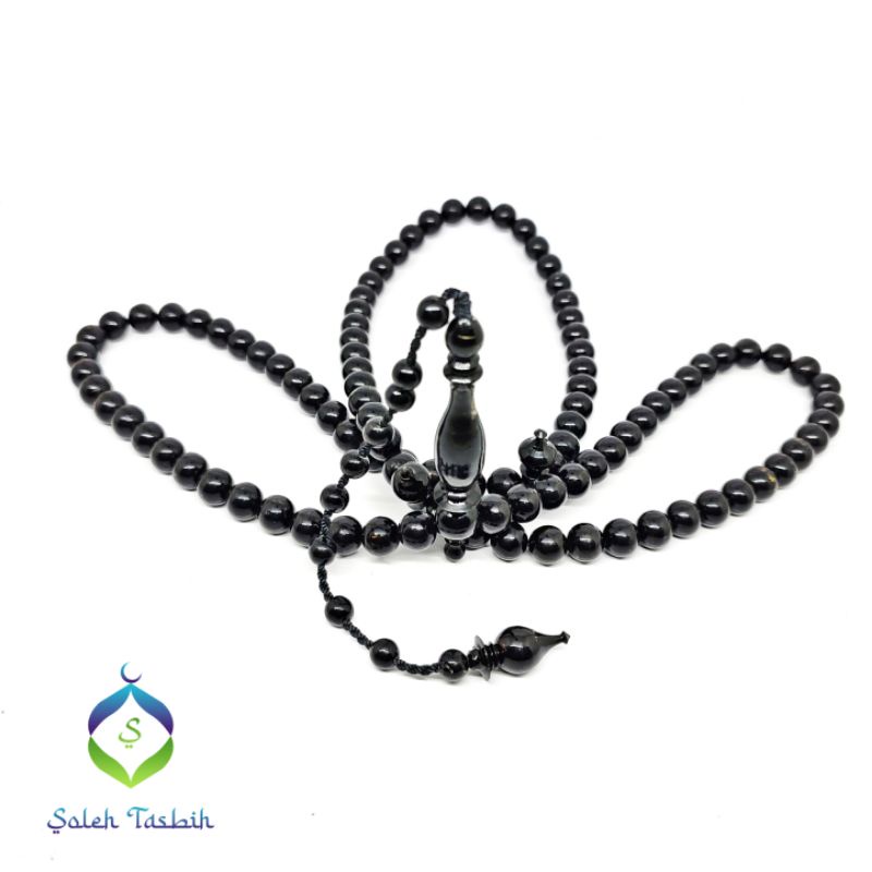 Tasbih Akar Bahar Black Yuser Size 9mm Motif Bulat//Tasbih 99 Butir