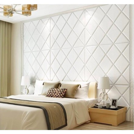 Wallpaper Walpaper Walpeper Dinding 3D Kamar Tidur Foam Murah 70 x 77 cm r Stiker Bata Putih 3MM-4