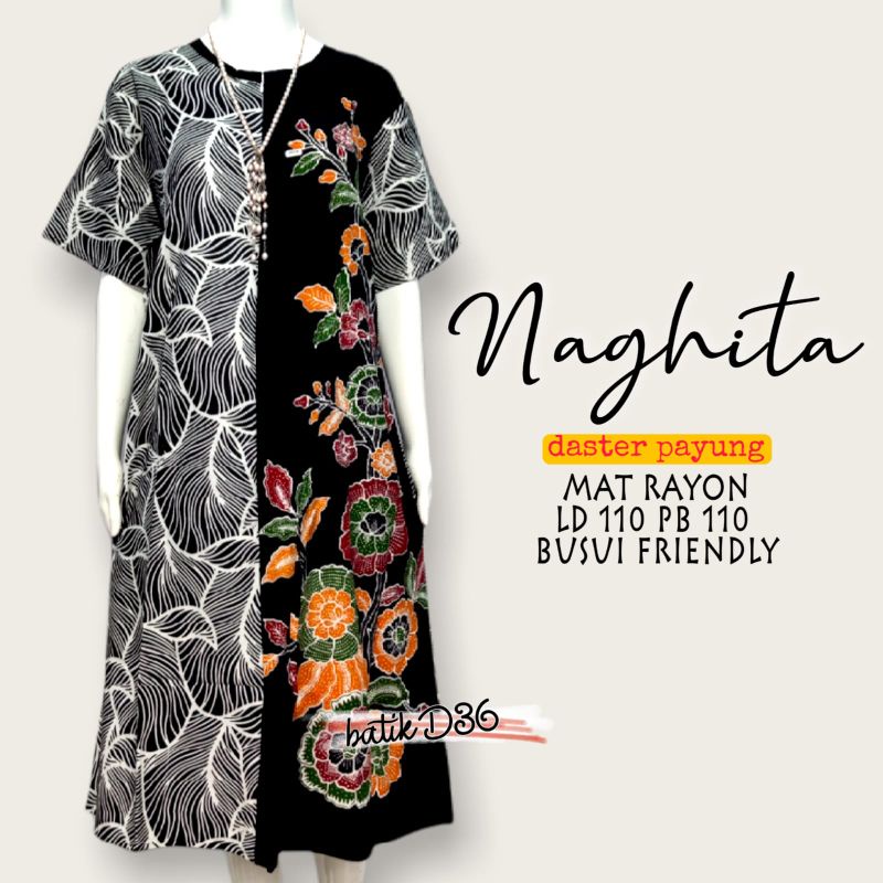 (Alesha) Baju Tidur Wanita Homeydress Daster Klok Payung Motif Seling Bunga Busui Friendly