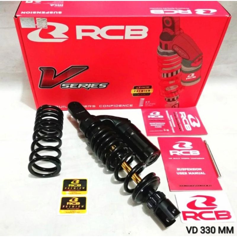 SHOCK TABUNG RCB VS SERIES BLACK EDITION 330MM VARIO125/VARIO150/LEXY/SCOOPY/BEAT/XRIDE