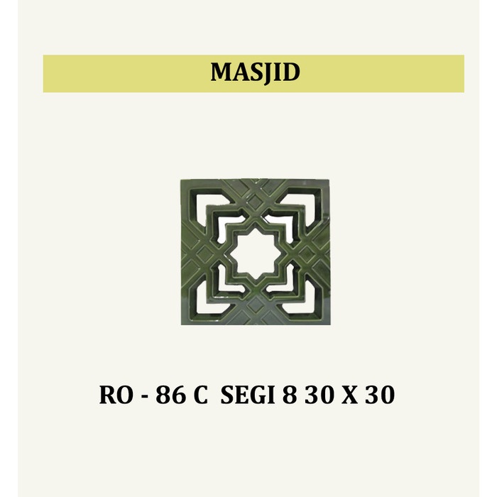 Roster/Lubang Angin/Ventilasi Keramik ( Masjid 30cmx30cm Hijau)