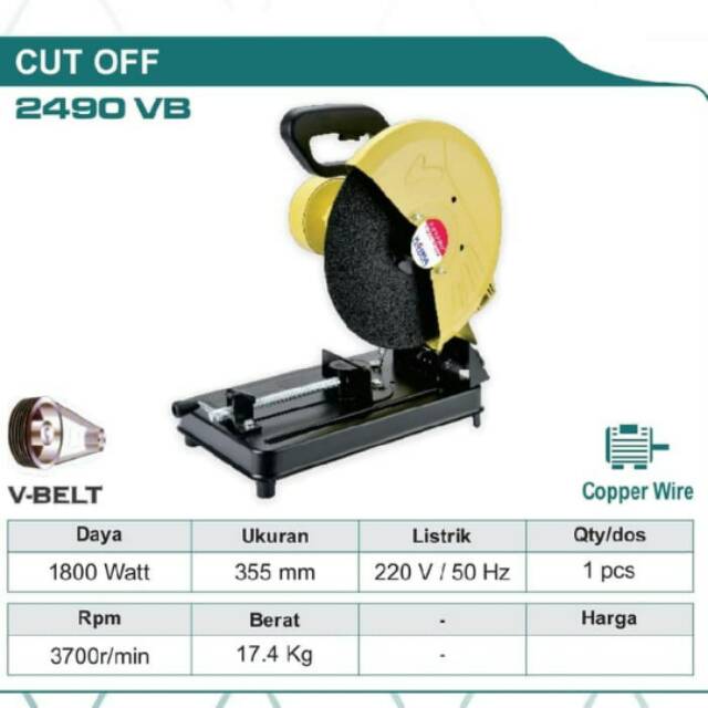Mesin Potong Besi 14 Inch NRT Pro 2490 VB / CUT Off NRT 14 Inch