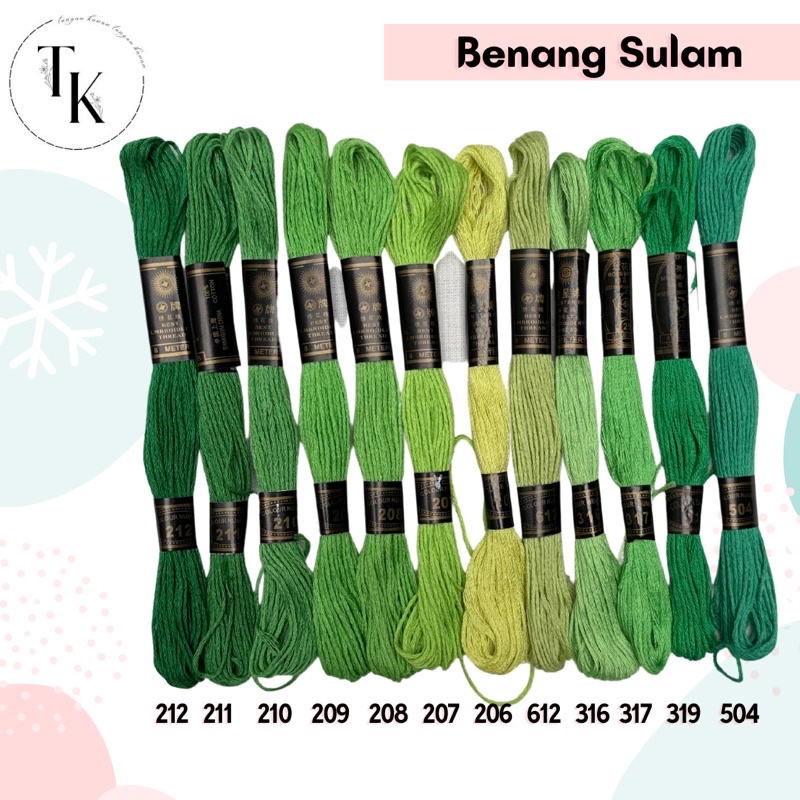 Benang Sulam Rose Brand - Hijau