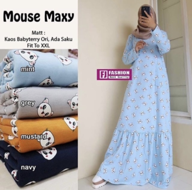 Mouse Maxy - GAMIS Babyterry Import TERBARU LD105 / Tebal &amp; Adem (Saku depan Kiri kanan)/  R.10 - 139-4741