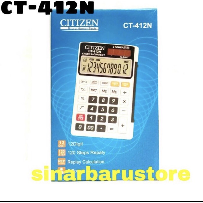 

Kalkulator/Calculator Saku Citizen CT-412N 12 Digits Kw