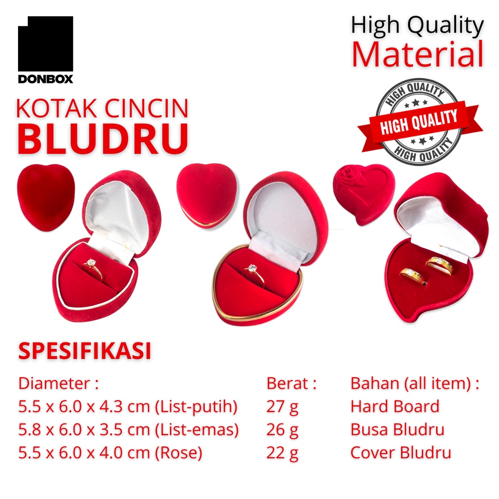 Kotak Cincin Hati Love Ring Beludru Tempat Kotak Perhiasan Cincin Tempat Perhiasan Toko Mas Kotak Pe