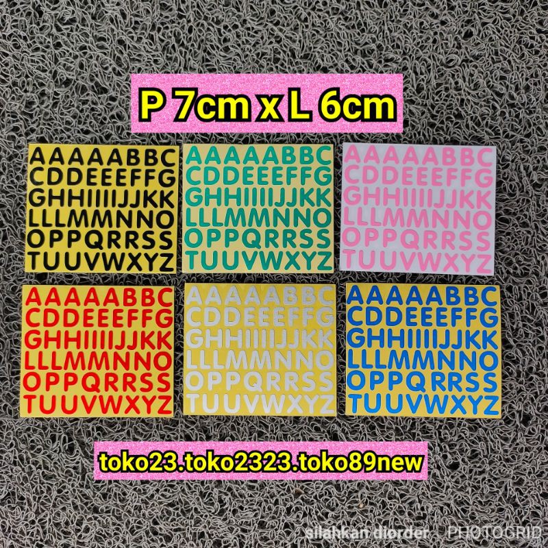 stiker huruf abjad cutting kecil