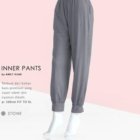 SSS NEW COLOUR  INNER PANTS by AMILY HIJAB warna  baru khaki lilac ready BISA DROPSHIP BAHAN ADEM