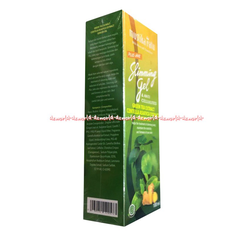 Mustika Ratu Slimming Gel Plus Jahe Green tea 100 mL Krim Pelangsing Slim Sliming