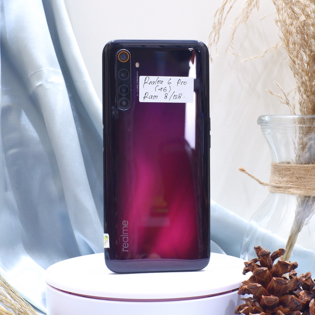 Realme 6 Pro 8/128 GB Bekas Fullset Minus Retak - Hp Bekas Second