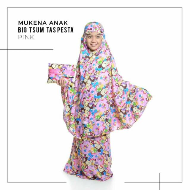 Mukena rayon Bali anak karakter Tsum-tsum