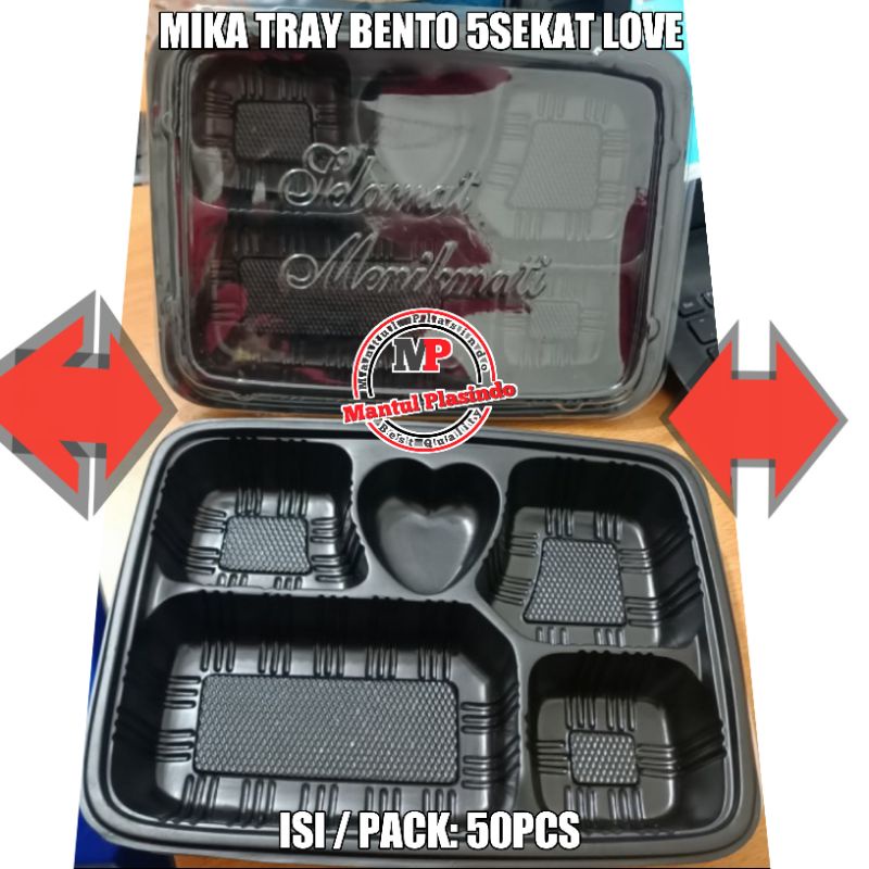 Mika Bento 5sekat / launch box / kotak makan nasi Bento love