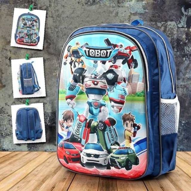 Tas ransel anak tobot 3D gambar timbul