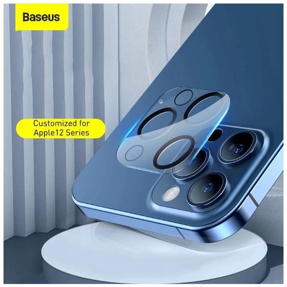 BASEUS RING CAMERA LENS TEMPERED GLASS FOR IPHONE 12 PRO FULL COVER