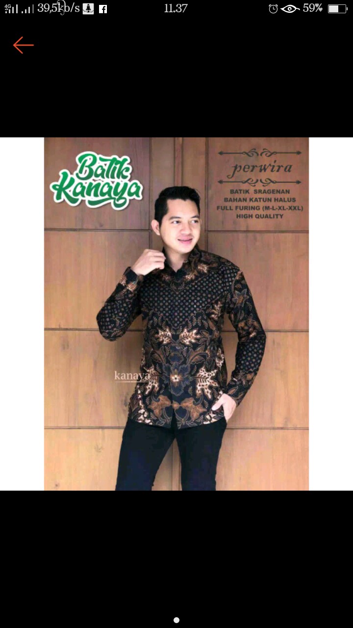 Perwira Kemeja Batik Pria Full Furing Bahan Katun Sragenan