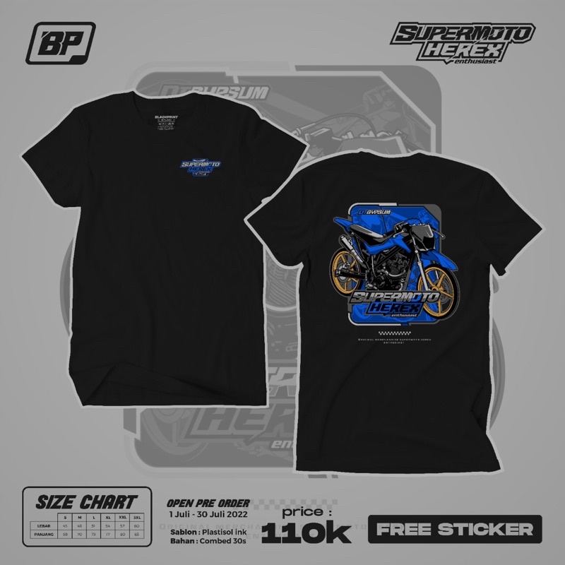 T-Shirt Supermoto herex enthusiast X DT Gypsum ( SISTEM PO HANYA SAMPAI 31 JULI  )