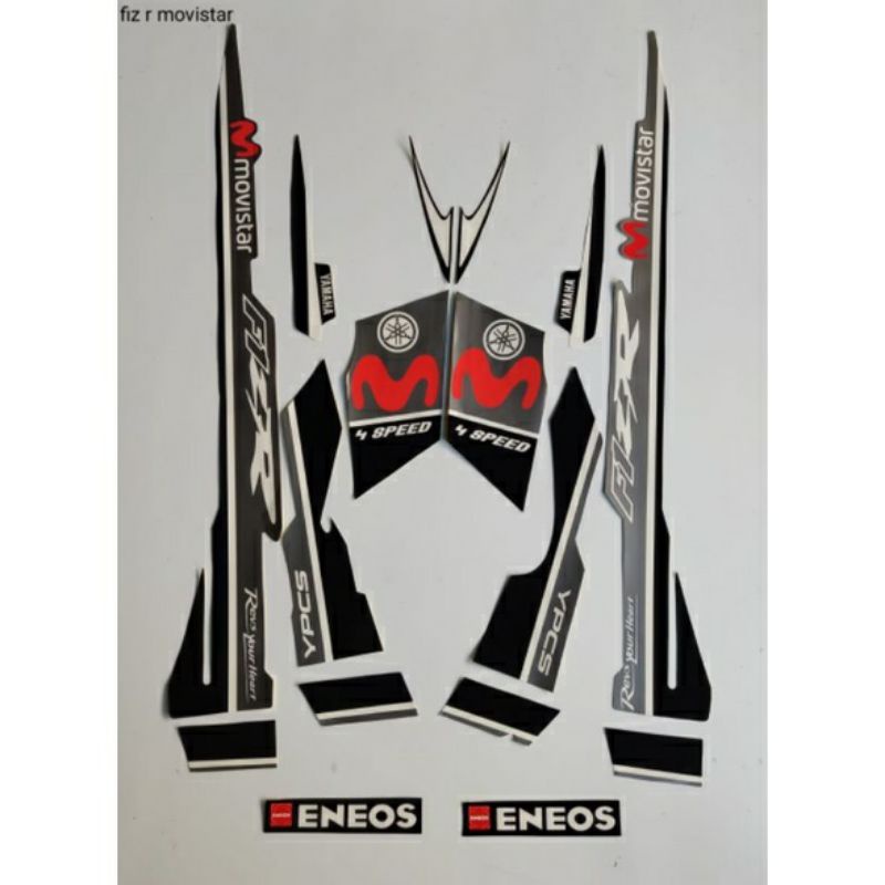 STRIPING FIZ R VARIASI MOVISTAR HITAM ABU, striping stiker yamaha fiz r variasi terbaik