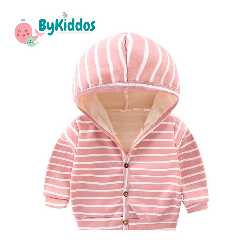 ByKiddos - Jaket Anak Hoodie Import Motif Garis /Jaket Anak Musim Semi / Jaket Anak Unisex / Jaket Hoodie Import Premium