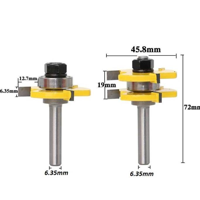 MATA PROFIL ROUTER TRIMMER UNTUK SAMBUNG KAYU TONGUE & GROOVE
