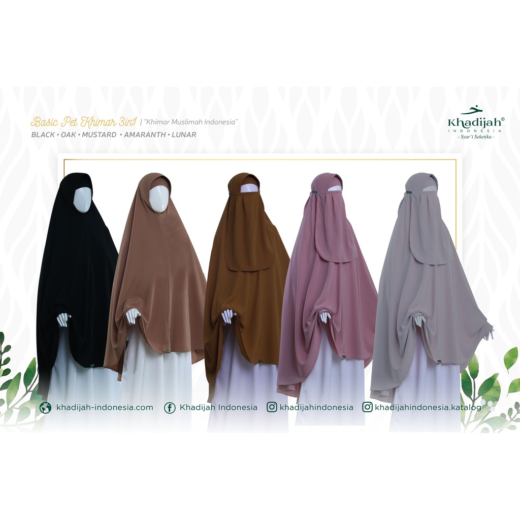 basic pet khimar 3in1 nyaman ringan dan syar'i khadijah indonesia