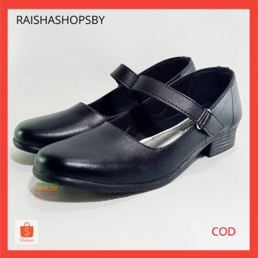 Gucci Po1 Hitam Sepatu Pantofel Sekolah Paskibraka Hak 3cm Size 36-41