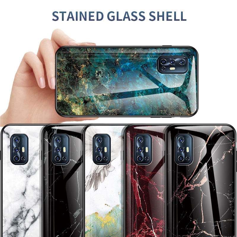 Casing Soft Case TPU Motif Marmer untuk VIVO V19 S1 Pro Z1 Pro VIVO Y11 Y12 Y15 Y17 Y19