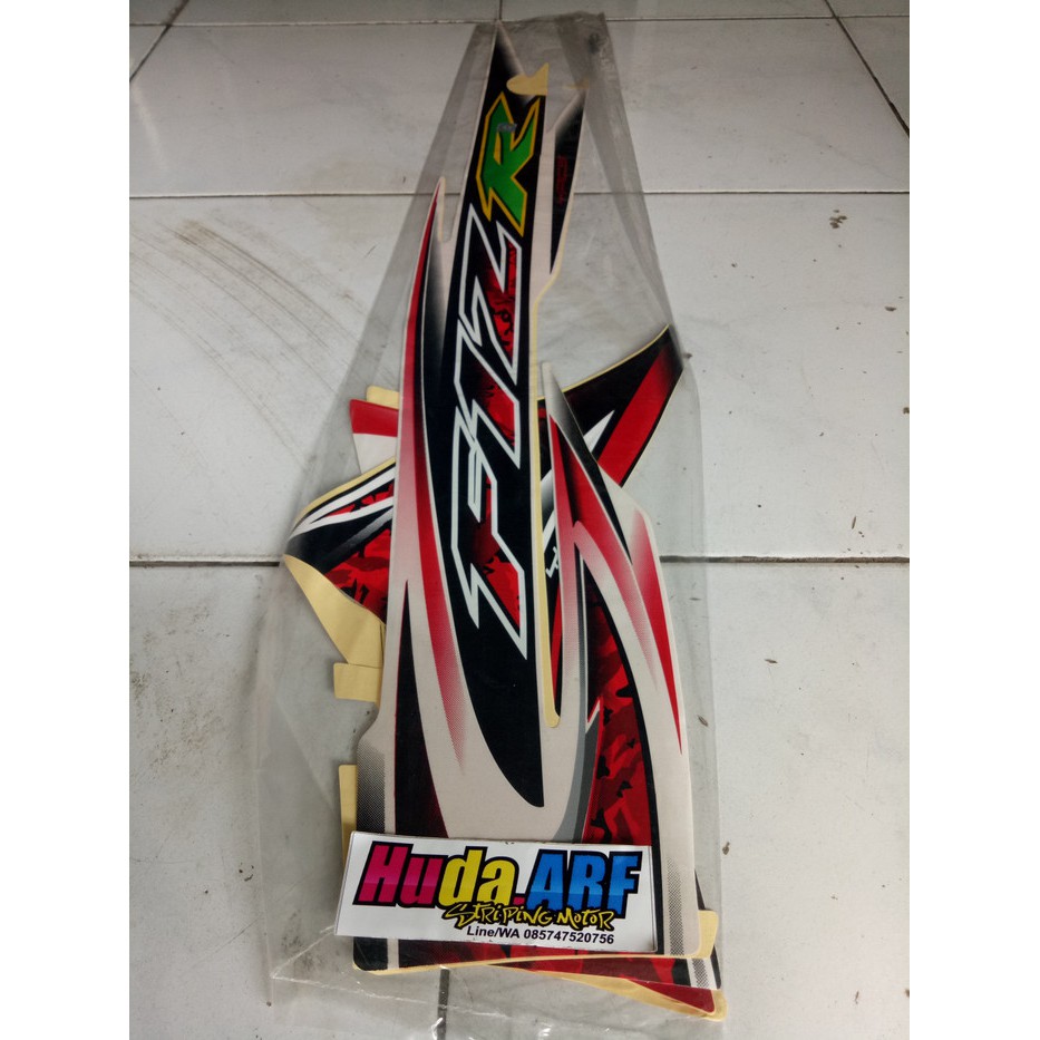 Striping sticker stiker list lis body yamaha fizR 2005 merah putih