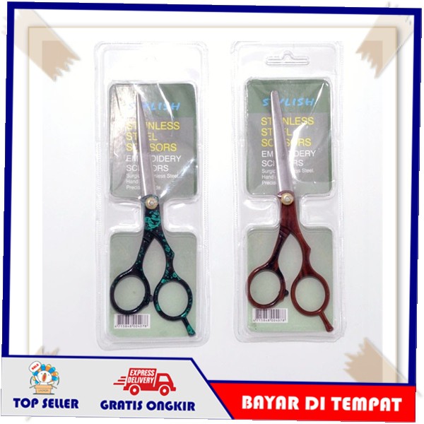 Gunting Rambut Stylish Stainless Steel Scissors Alat Mesin Potong Cukur Rambut Barber Set Kecil Seng