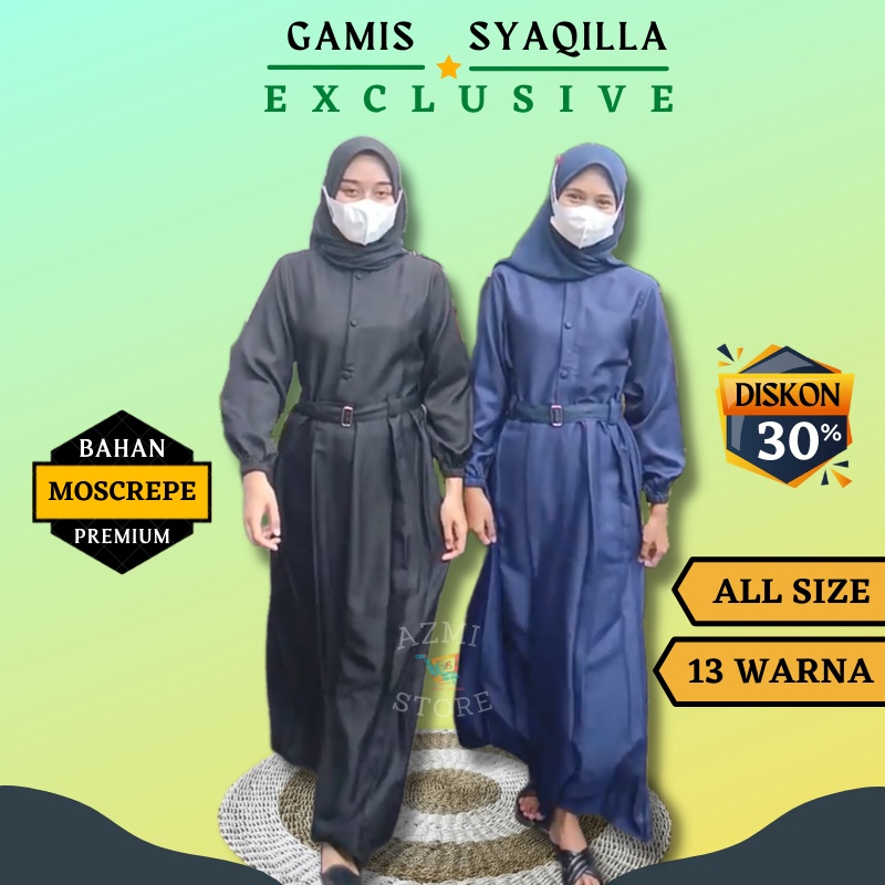 Gamis Wanita Terbaru2022 Baju Lebaran Abaya Shakila Korean Style Simple Elegan Bahan Moscrepe Katun 