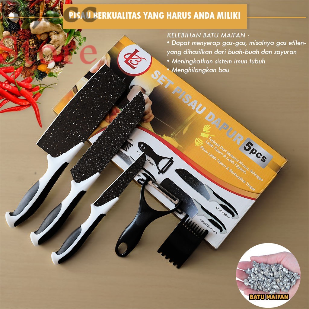 Pisau Dapur keramik 5 pcs pisau j13