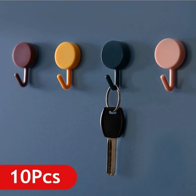 Gantungan Kunci Ruang Tamu Dapur Mini Hook Wall Hanger Adhesive Mini Warna Warni Hitam Putih Kuning Pink Merah Biru Muda Tua [1 PCS]